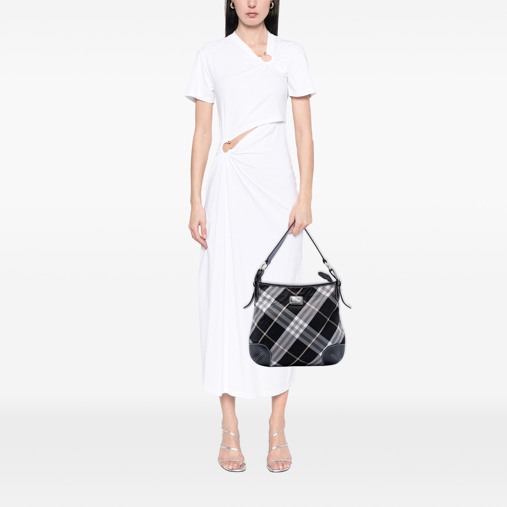 Pre-Loved Burberry Supernova Check Canvas Hobo - Picture 6 of 6